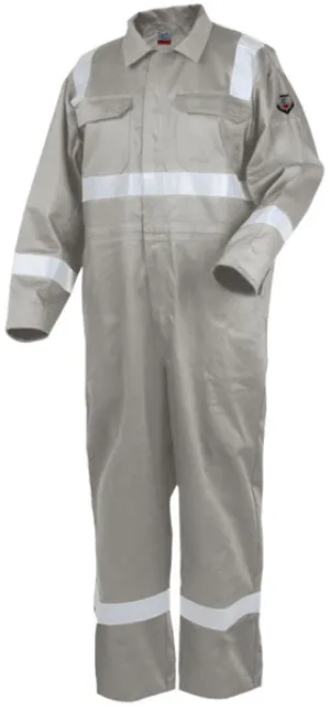 Black Stallion HI-VIS Deluxe FR Cotton Stone Khaki Coveralls CF2216-ST