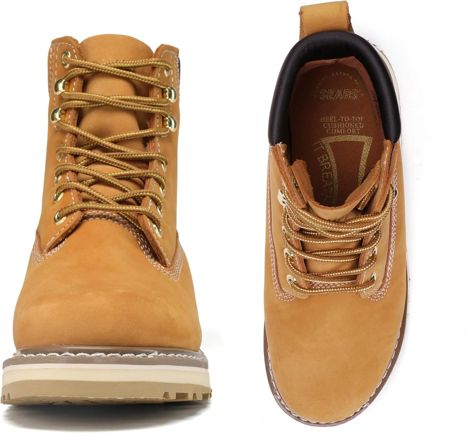CONRAD Wheat Nubuck Work Boot Collection: Sturdy, Soft Toe, Slip-Resistant Safety Shoes for Men