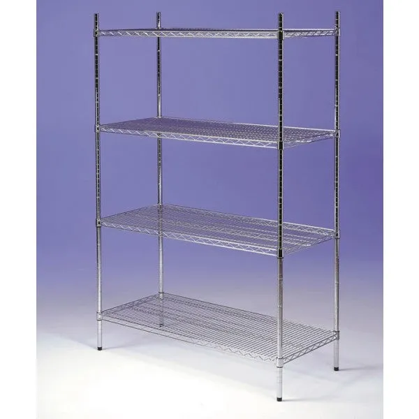EAIS EZ Store 3 Tier Bright Chrome Wire Shelving - 1650mm High