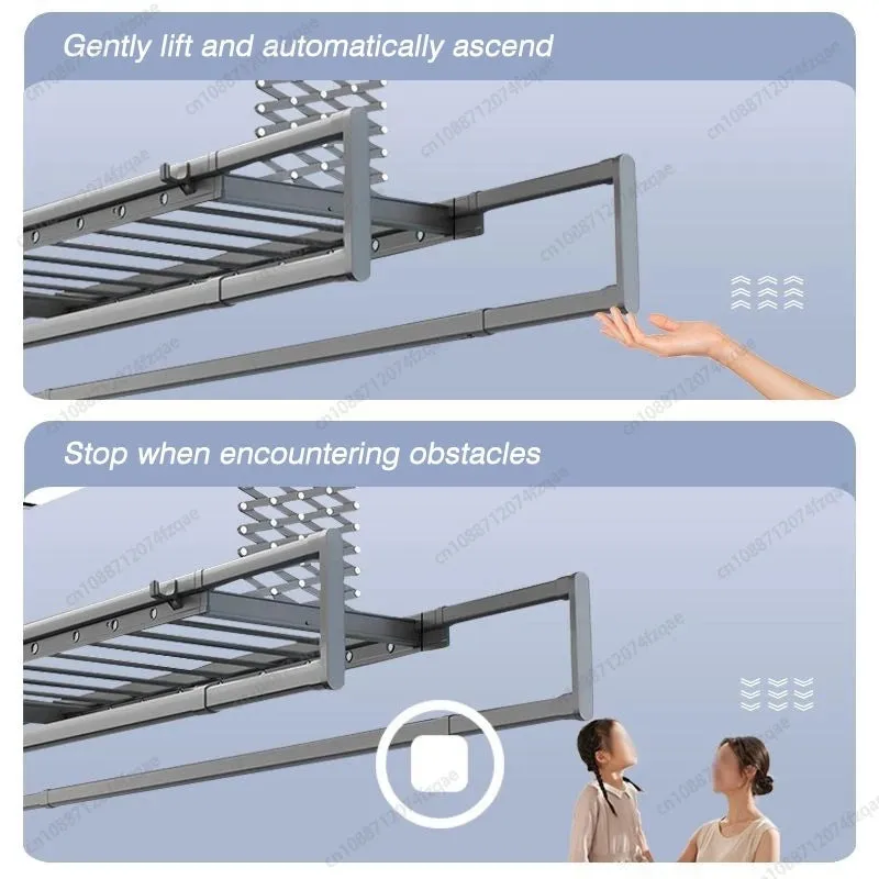 Electric Remote Control Lifting Clothes Drying Rack - Foldable and Extendable Aluminum Alloy Design