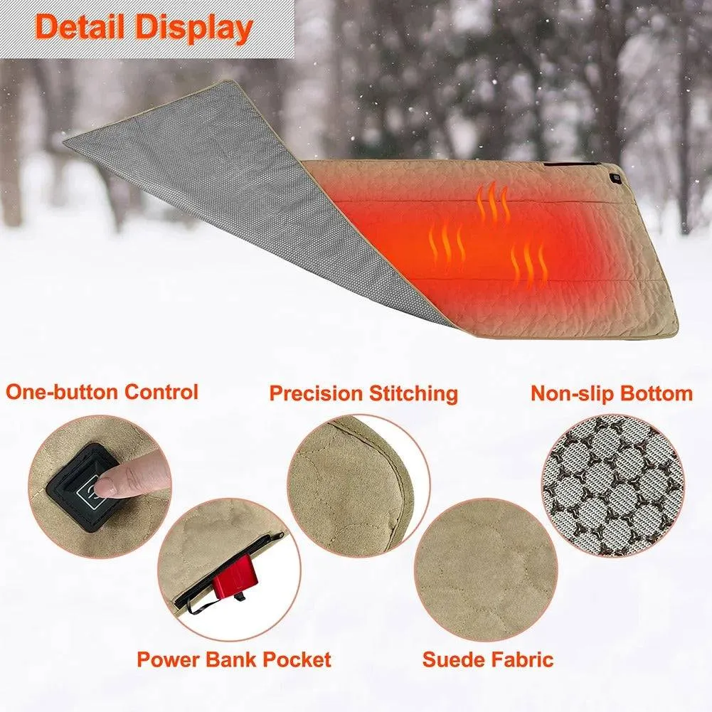 Heated Sleeping Bag Pad USB Charge Sleeping Bag Mattress Portable Heating Sleeping Sheet for Winter Keep Warm Camping Backpackin