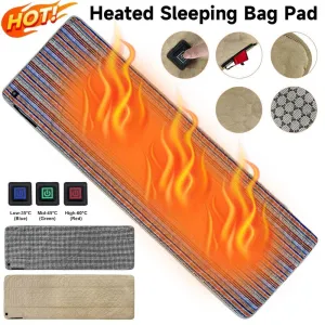 Heated Sleeping Bag Pad USB Charge Sleeping Bag Mattress Portable Heating Sleeping Sheet for Winter Keep Warm Camping Backpackin
