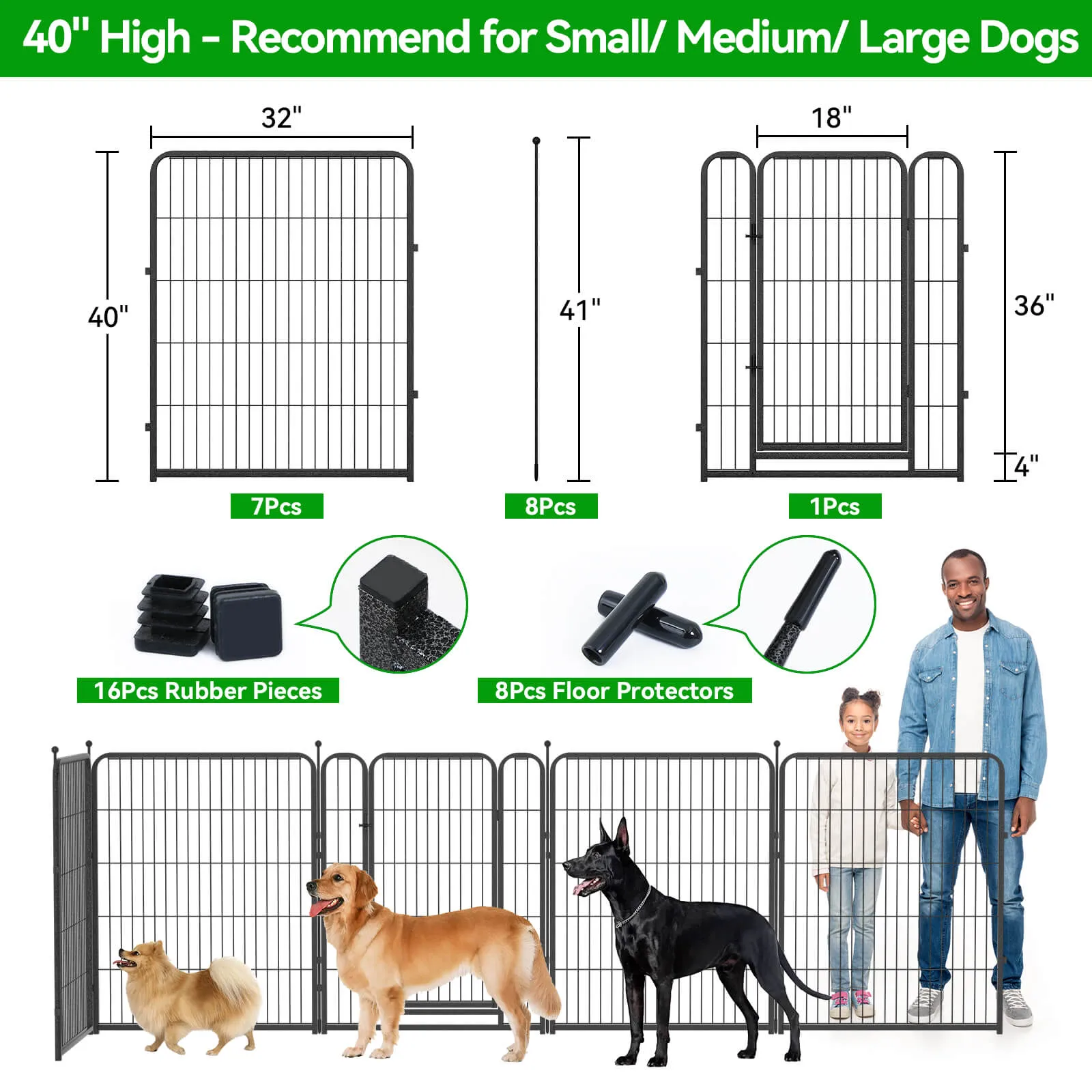 Heavy Duty Dog Playpen 32"W Indoor Outdoor