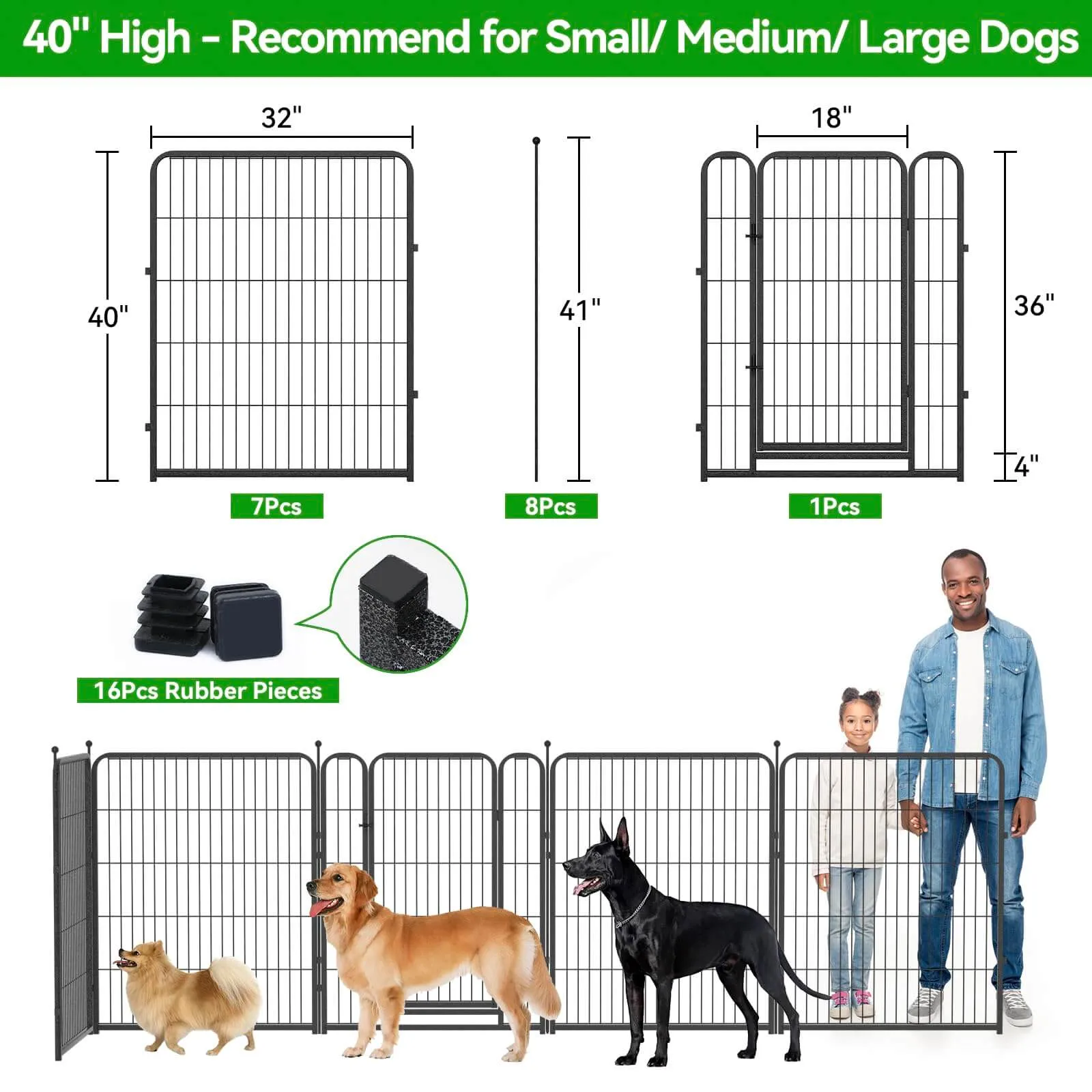 Heavy Duty Dog Playpen 32"W Indoor Outdoor