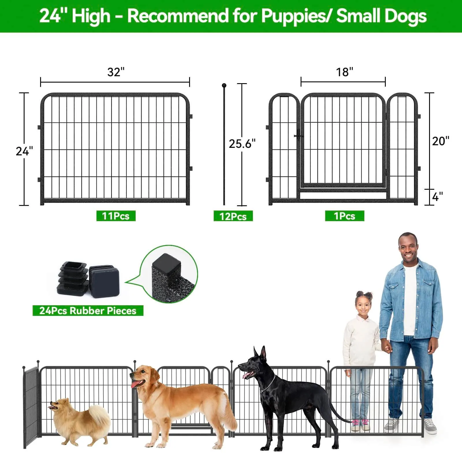Heavy Duty Dog Playpen 32"W Indoor Outdoor